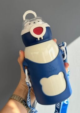 Happy Baby Model 500 ML Çelik Suluk Mavi