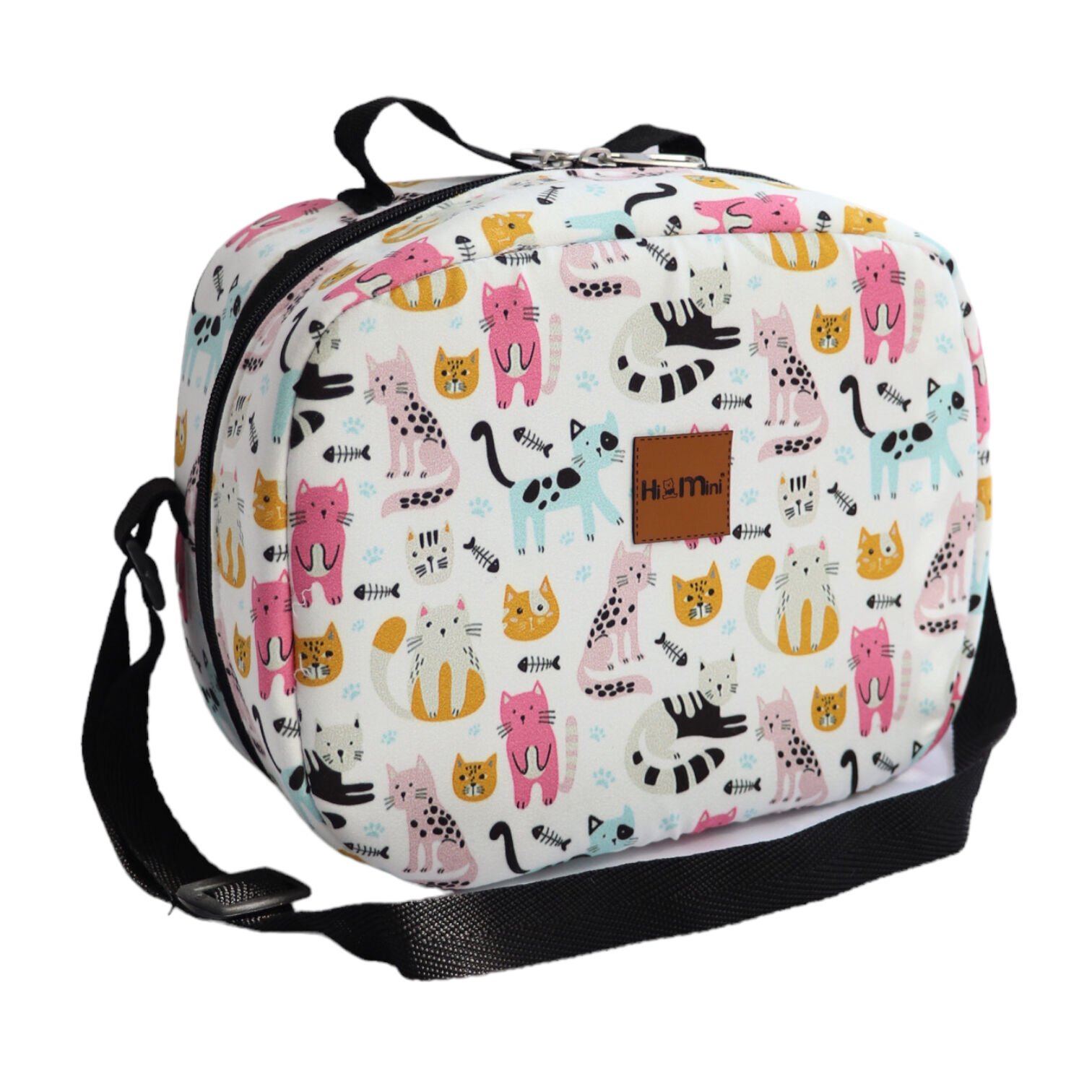 Pembe Kedi Desen Beslenme Çantası