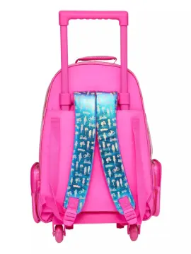 Smiggle - Barbie Çekçekli Işıklı Tekerlekli Çanta