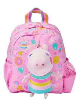 Smiggle - Peppa Pig Çıkarılabilir Oyuncaklı Kreş Okul Sırt Çantası