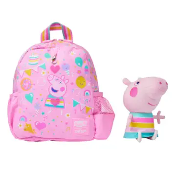 Smiggle - Peppa Pig Çıkarılabilir Oyuncaklı Kreş Okul Sırt Çantası