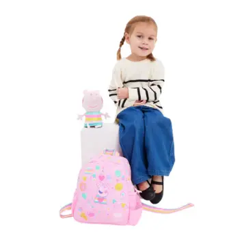Smiggle - Peppa Pig Çıkarılabilir Oyuncaklı Kreş Okul Sırt Çantası