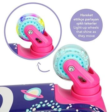 Renkli Işıklı Tekerlekli Çekçekli Çocuk Valiz 3D Ayris Tasarımlı