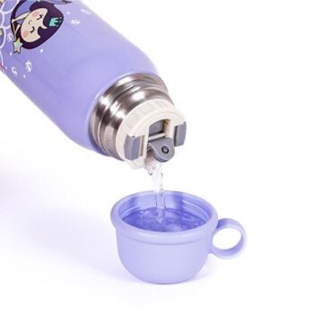 Çelik Çocuk Matarası Çantalı Pırıltılı Deniz Kızı 550 ml