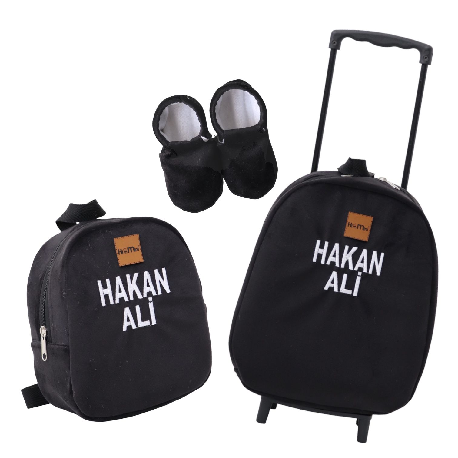 Siyah Kadife Desenli Kreş Seti