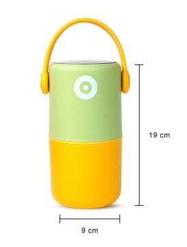 820 ML Sızdırmaz 2 Kaseli 304 Paslanmaz Çelik Lunch Box Yeni Nesil Sefer Tası Kaşıklı Askılı - Yeşil