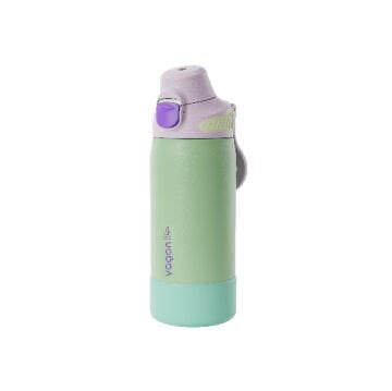 700 ML Tek Kapak Çift Kullanım Pipetli Rahat İçim Kulplu Paslanmaz Çelik Termos Yeşil