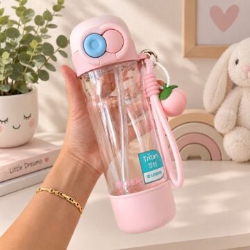 Diller Tritan Suluk 620 ML Pembe Tek Kapak Çift Kullanım Özellikli