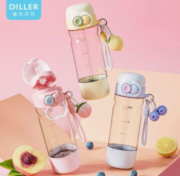 Diller Tritan Suluk 620 ML Sarı Tek Kapak Çift Kullanım Özellikli