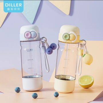 Diller Tritan Suluk 620 ML Sarı Tek Kapak Çift Kullanım Özellikli