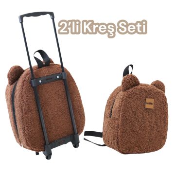 2'Lİ KREŞ SETİ TEDDY KOYU KAHVE