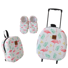 Pembe Flamingo Desenli Kreş Seti