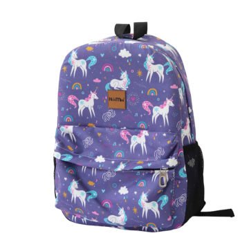 Mor Unicorn Desen İlkokul Çantası