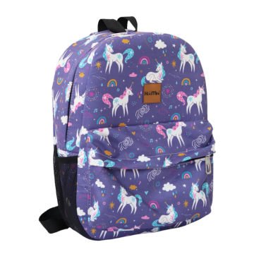 Mor Unicorn Desen İlkokul Çantası