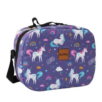 Mor Unicorn Desen Beslenme Çantası