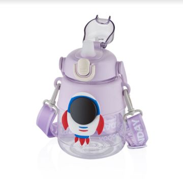 1250 ml Askılı Pipetli  Astronot Tritan Suluk Mor