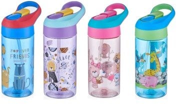 500ml Tritan Kalın Pipetli Çocuk Okul Su Matarası Turkuaz