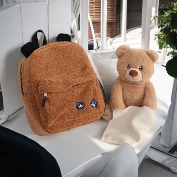 Teddy Yeni Model Açık Kahve Anaokulu Boy Sırt Çantası