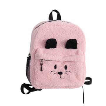 Pembe Teddy Cat Baskılı Anaokulu Boy Çanta