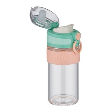 TKK 400ml Rahat İçim Silikon Gövde Kilitlenebilir Kapaklı Cam Matarası Yeşil Cam