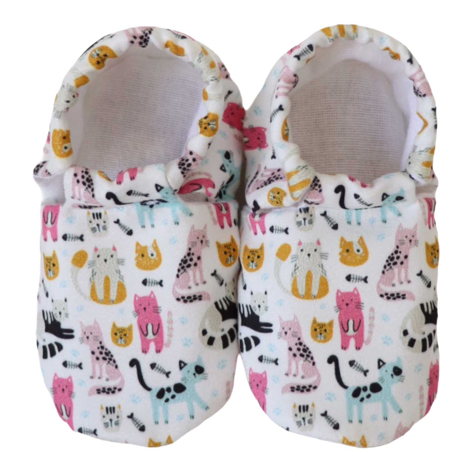 Pembe Kedi Desen Patik - Kaydırmaz Taban Patik