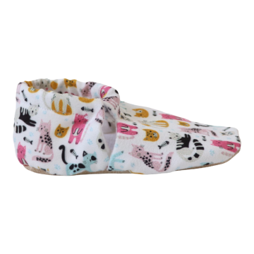Pembe Kedi Desen Patik - Kaydırmaz Taban Patik