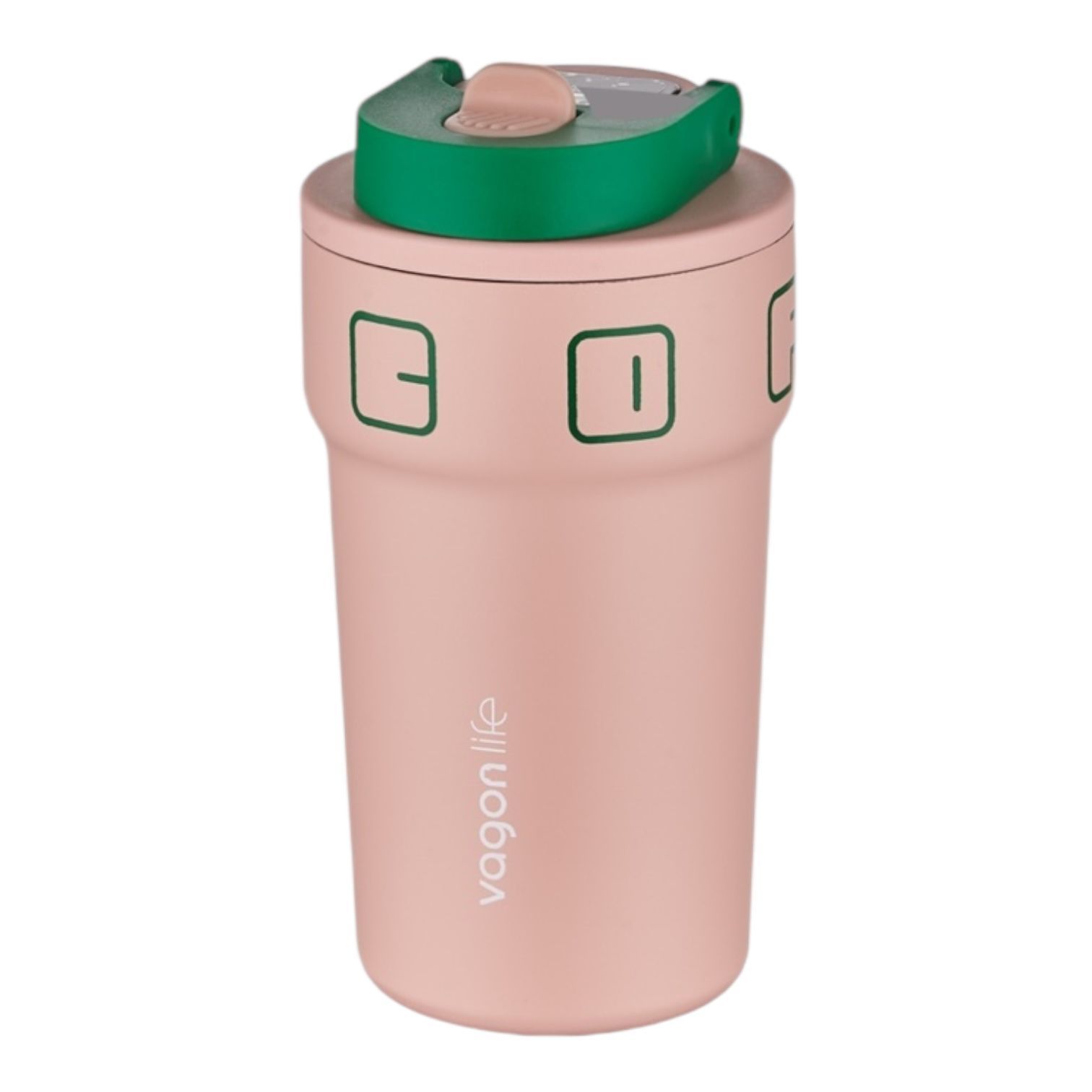 Yeni Koleksiyon 550ml LED Sıcaklık Göstergeli Rahat İçim Paslanmaz Çelik Akıllı Termos Mug Pembe