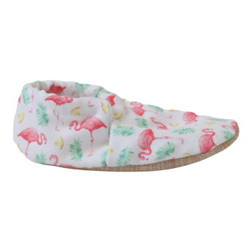 Pembe Flamingo Desen Patik - Kaydırmaz Taban Patik
