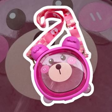 Sevimli Ayıcık Figürlü Matara 750 ml Koyu Pembe