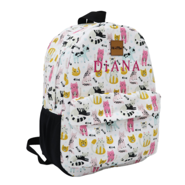 Pembe Kedi Desen İlkokul Çantası