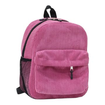 Fitilli Kadife Büyük Boy Çanta Pembe