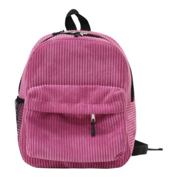 Fitilli Kadife Büyük Boy Çanta Pembe