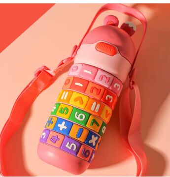 Askılı 430 ML Çelik Termos Suluk Pembe