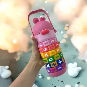 Askılı 430 ML Çelik Termos Suluk Pembe