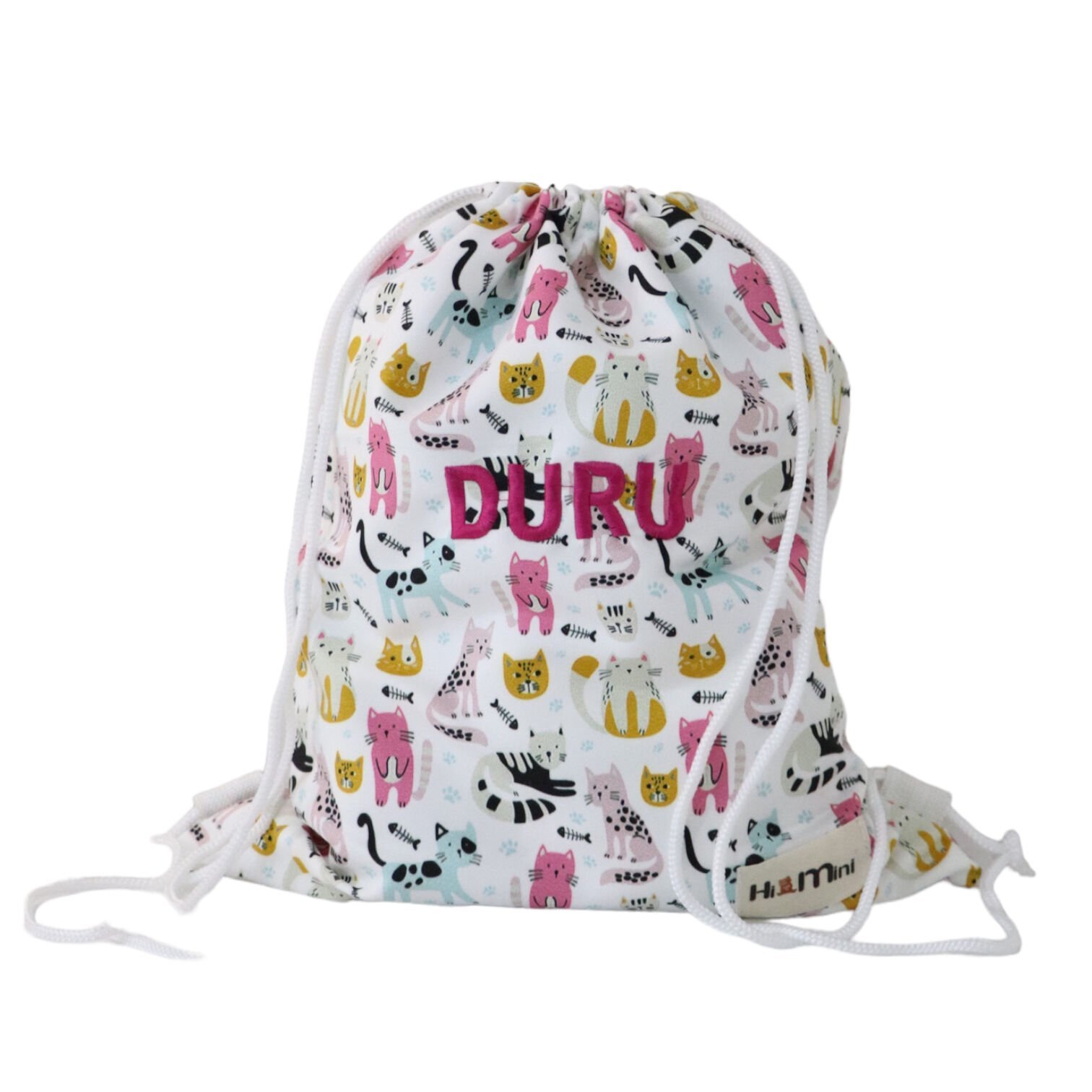 Pembe Kedi Desen Spor Çantası